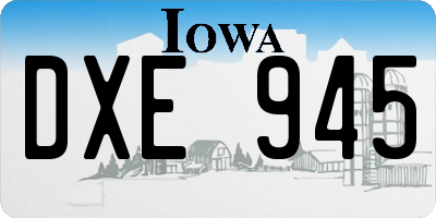 IA license plate DXE945