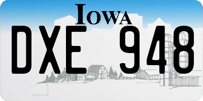 IA license plate DXE948