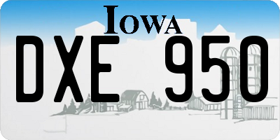 IA license plate DXE950
