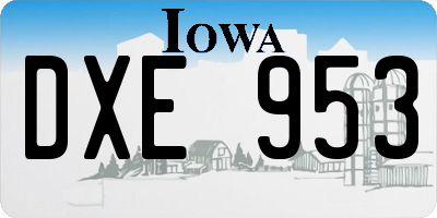 IA license plate DXE953