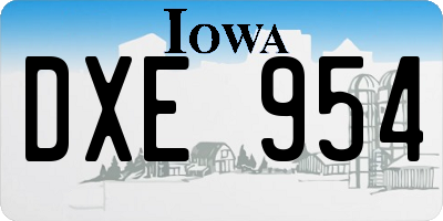 IA license plate DXE954