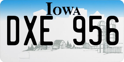 IA license plate DXE956