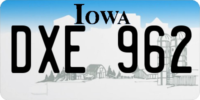 IA license plate DXE962