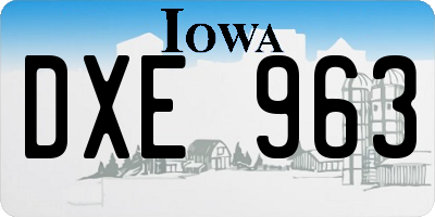 IA license plate DXE963