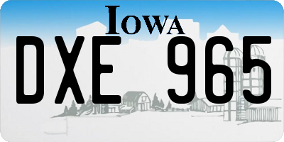 IA license plate DXE965