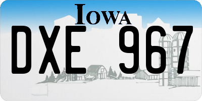 IA license plate DXE967