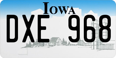 IA license plate DXE968