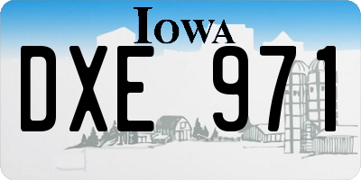 IA license plate DXE971