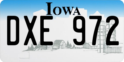 IA license plate DXE972