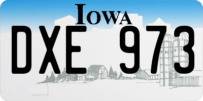 IA license plate DXE973