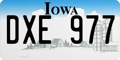 IA license plate DXE977
