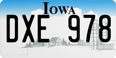 IA license plate DXE978