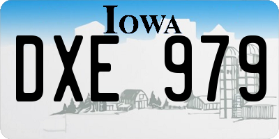 IA license plate DXE979
