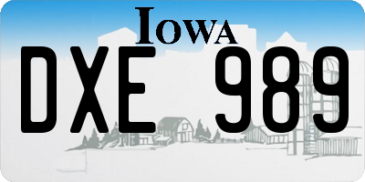IA license plate DXE989
