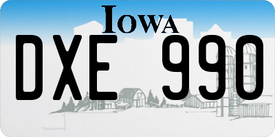 IA license plate DXE990