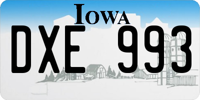 IA license plate DXE993