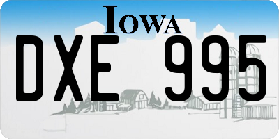 IA license plate DXE995
