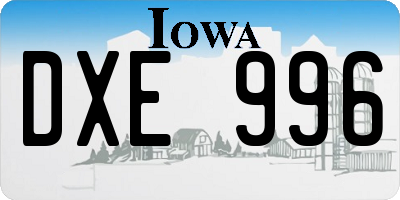 IA license plate DXE996