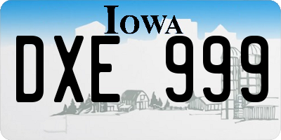 IA license plate DXE999
