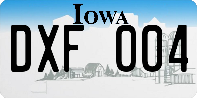 IA license plate DXF004