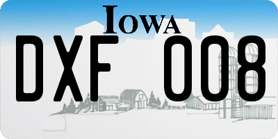 IA license plate DXF008