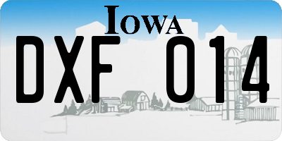 IA license plate DXF014