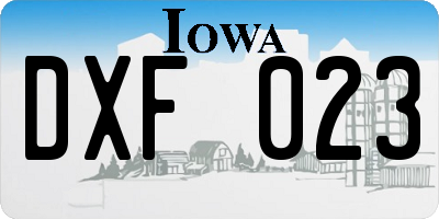 IA license plate DXF023