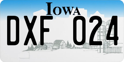 IA license plate DXF024