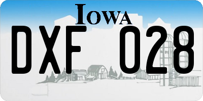 IA license plate DXF028