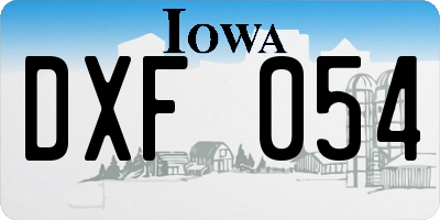 IA license plate DXF054