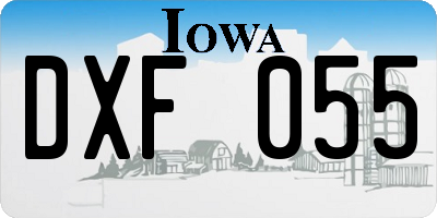 IA license plate DXF055
