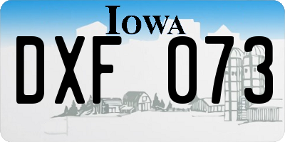IA license plate DXF073