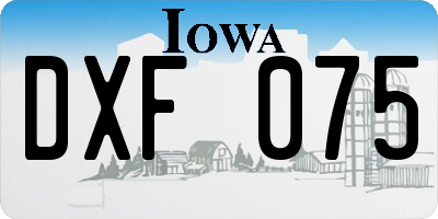 IA license plate DXF075
