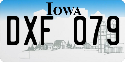IA license plate DXF079