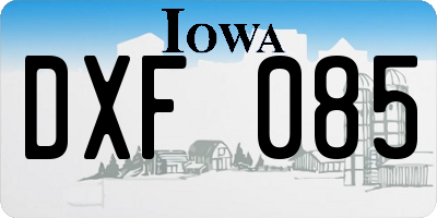 IA license plate DXF085