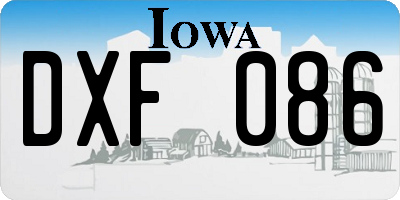 IA license plate DXF086