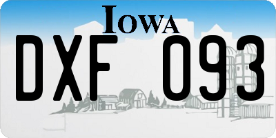 IA license plate DXF093