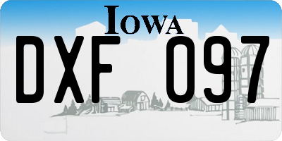 IA license plate DXF097