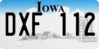 IA license plate DXF112