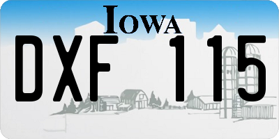 IA license plate DXF115