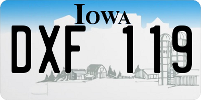 IA license plate DXF119