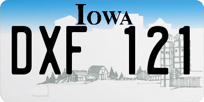 IA license plate DXF121