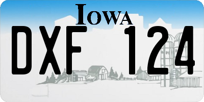 IA license plate DXF124
