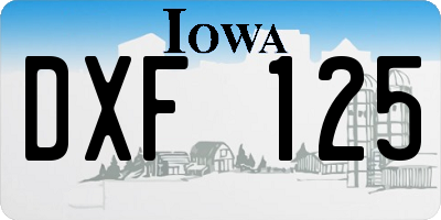IA license plate DXF125
