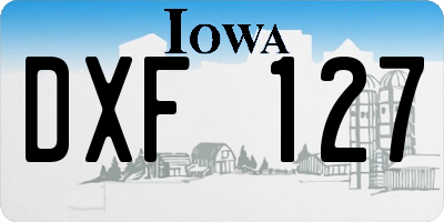 IA license plate DXF127
