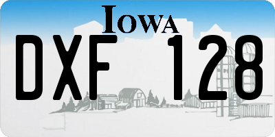 IA license plate DXF128