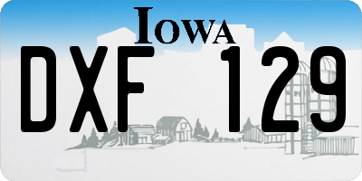 IA license plate DXF129