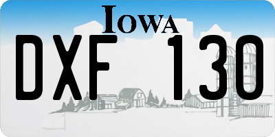 IA license plate DXF130