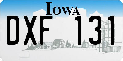 IA license plate DXF131