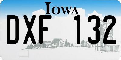 IA license plate DXF132